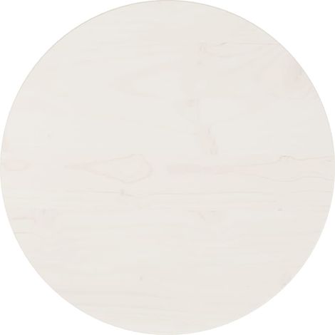 Dessus de table Blanc Ø40x2,5 Bois de pin massif (1/5)