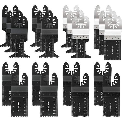 Lot de 20 lames de scie oscillantes professionns pour bois/métal, outil multifonction universel Quick Release pour Fein Multimaster, Ryobi, Milwaukee, Bosch, Dremel, Dewalt, Rockwell (1/5)