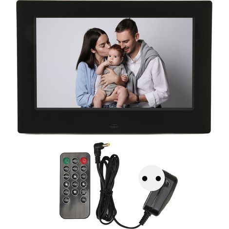 Cadre Photo Numérique 7 Pouces HD 1080P avec Horloge, Calendrier et Album Photo, Alimentation 100‑240V Prise UE