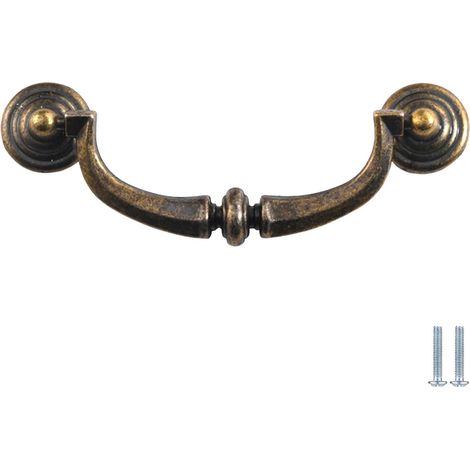 Poignées de meuble, 4 boutons tiroir antiques, entraxe 100 mm (1/5)