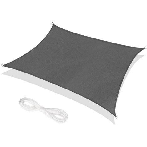 Voile d'ombrage rectangulaire 2 x 3 m, protection UV 98 %, toile d'ombrage pour extérieur, jardin, terrasse et pelouse (1/5)