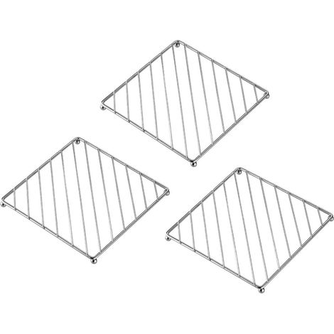 Support à casseroles en acier inoxydable épais - convient aux tables et aux plaques de cuisson - 3 pièces, carré, 18 cm