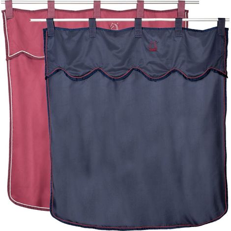 Tenda da box copriporta in nylon lavabile con cinturini in tessuto a strappo: cm 140 x 146(h), bordeaux (05)