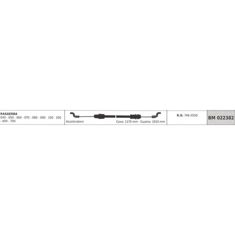 MTD Rasenmäher Gaszug 040 050 060 070 080 Kabel 1170 mm Kabelummantelung 1010 mm