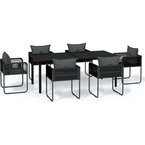 Maison Exclusive - Set da Pranzo da Giardino 7 pz Nero (1/5)