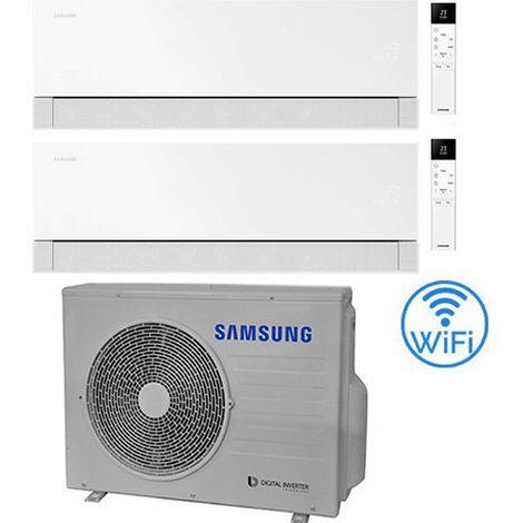 Klimaanlage Samsung WINDFREE PREMIÈRE Essential White Wifi Dual Split R32 Wechselrichter 7000 + 12000 BTU mit E.U. AJ052TXJ3KG/EU Klasse A+++/A++ NEU 2026