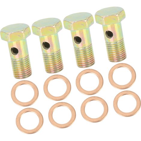 M12x1.25mm Métrique Filetage Banjo Boulon Frein Raccord Adaptateur (Ensemble de 4) (1/5)