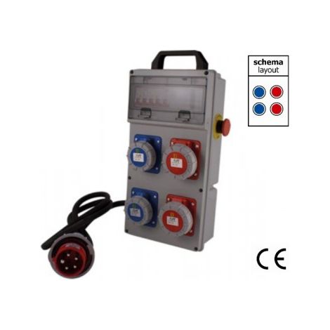 QUADRO ELETT.PORTATILE MAURER PLUS 2+2 PRESE 230/380V C/PULSANTE EMERGEN