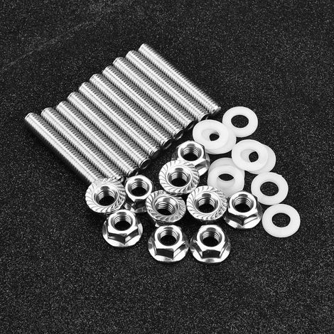 Collecteur d'échappement en acier inoxydable noir, kit de goujons et boulons de culasse pour Honda Acura (1/5)
