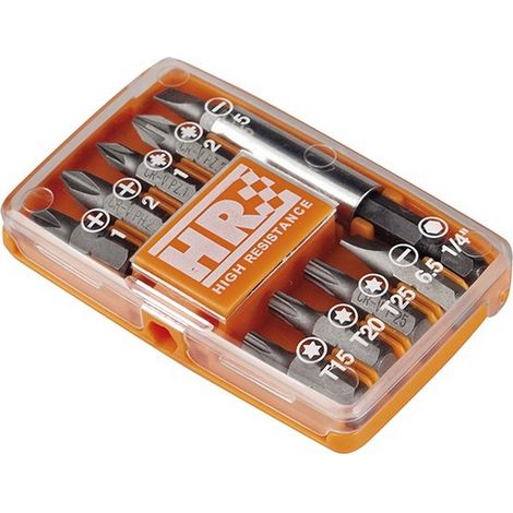 JEU 10PCS EMBOUTS DE 1/4" DANS BOÎTE PLASTIQUE ALYCO ORANGE