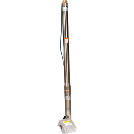 Pompe immergée pour forage avec boitier - 1100W - 100 m - Inox - 5.4m3-h - câble 15 m