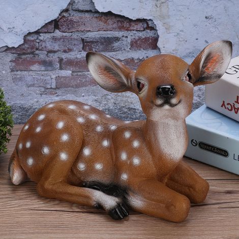 Cerf Sika artificiel, décor de jardin, ornement de terrasse, modèle animal en résine (1/5)