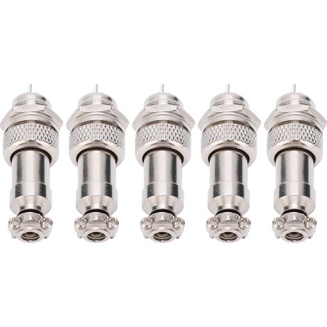 Lot de 5 connecteurs de prise aviation mâle/femelle pour panneau d'alimentation, châssis, fixations métalliques 5A GX12 450V 2 broches
