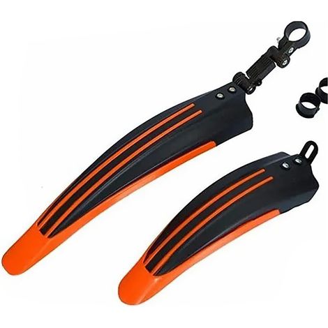 Schutzbleche für Mountainbike (vorne und hinten), orange, aus Polypropylen (PP), als Ersatzteil für Fahrräder. (1/5)