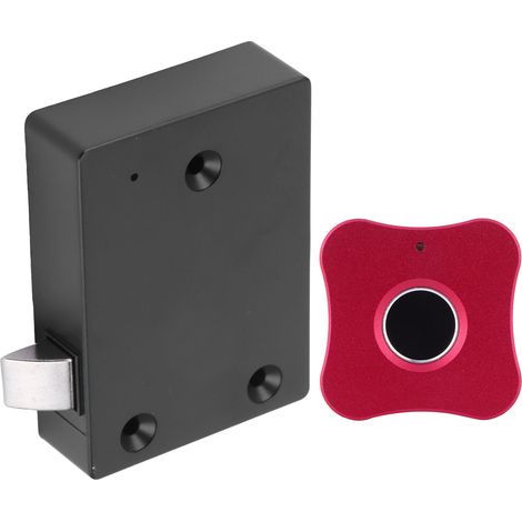 Serrure à empreinte digitale Home Smart en alliage d'aluminium, petite serrure électrique pour tiroir de placard, en forme de fleur, rouge. (1/5)