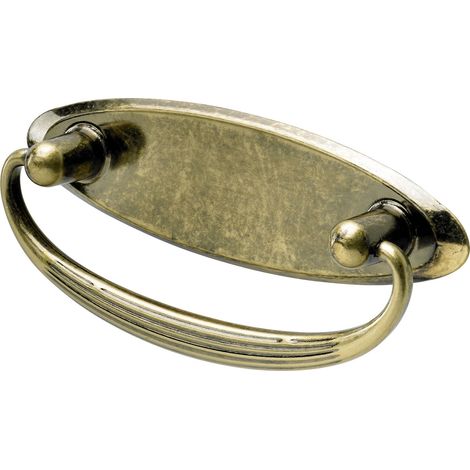Hettich Möbelgriff Zinkdruckguss oval 30,0 x 94,0 x 14,0 mm - 1 Stück Möbelgriffe