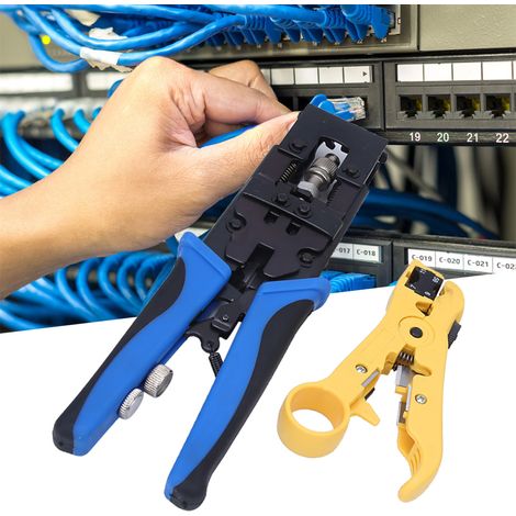 Crimpzange für Koaxialkabel, Abisolierzange für F/BNC/RCA-Kabel, Crimpzange für Netzwerkkabel (1/5)