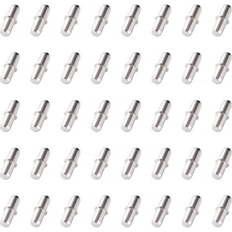 40 Pièces 20x6 mm Taquets d'Étagère, Goupilles de Support D'étagère, pour Meubles de Bibliothèque D'armoires de Cuisine