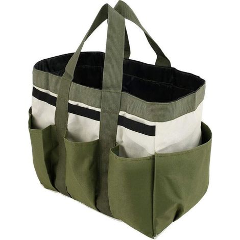 Garden tool storage bag, 8-pocket tote, heavy-duty, Oxford fabric, ideal for indoor and outdoor use. Perfect gift for men and women. (1/5)