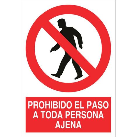 Señal de prohibición poliestireno 297x210 mm - acceso restringido a personas ajenas