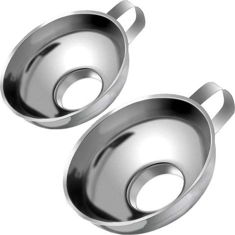 Entonnoir De Stockage Alimentaire - En Acier Inoxydable 304 - Pour Huile Liquide Poudre Haricots Confiture - Lot De 2 (1/5)