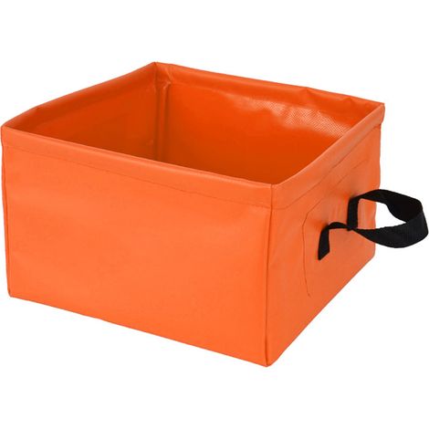 Seau pliable étanche 13L orange pour camping randonnée voyage, pliable et portable. (1/5)