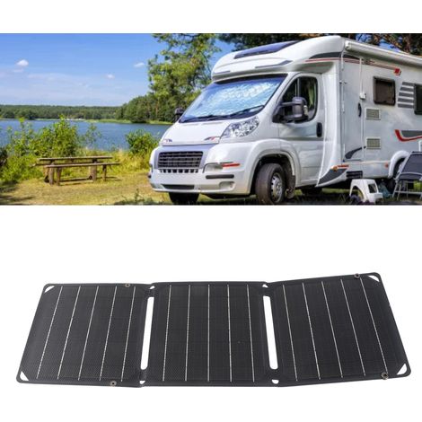 Panneau Solaire Pliable 30W Mono-Cristallin ETFE avec Double USB et Câble Multi-Connecteurs IP68 Étanche (1/5)