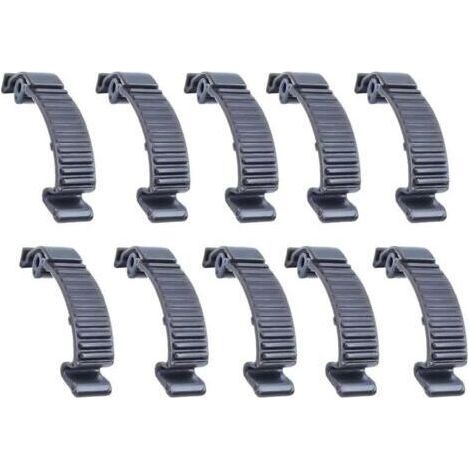 Set of 10 chainsaw cylinder head clamps for models 435, 440E, 445, 450, 450E, 570, 575, and 576. Spare parts, garden tools, plastic accessories, maintenance equipment. (1/4)