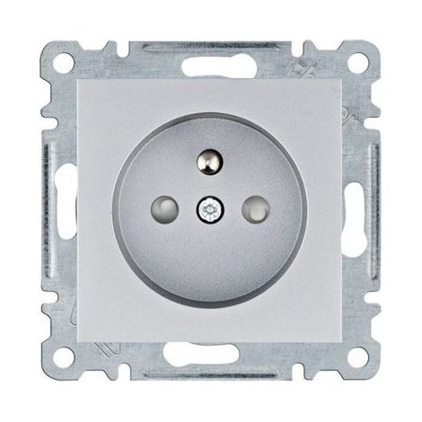Prise de courant Lumina avec obturateur de contact mis à la terre 16 A/250 V CA argent WL1042