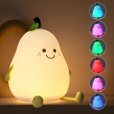 Veilleuse tactile pour enfant, silicone 7 couleurs dimmable avec minuterie, cadeau idéal pour chambre et décoration (1/5)
