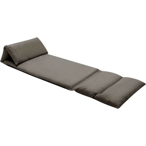 Maison Exclusive - Sedia a Sdraio da Terra Pieghevole Grigio Scuro in Microfibra (1/5)