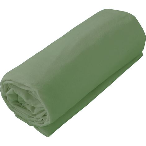 Drap housse 100% coton bio bonnet 30 cm Vert 180x200 cm