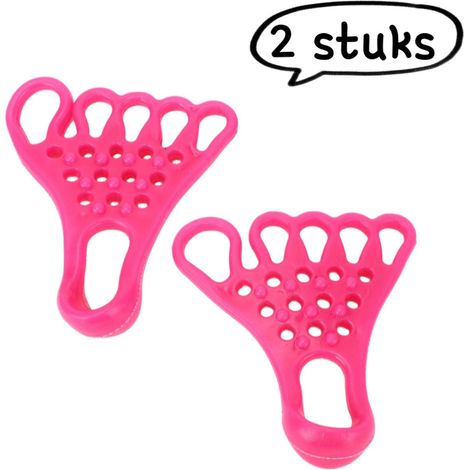Ensemble de 2 écarteurs d orteils rouges rosés pour étirement et relaxation des pieds adaptés au fitness yoga et exercices de détente musculaire (1/5)