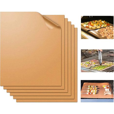 Filiyano-Tapis de barbecue facile à nettoyer et réutilisable (6 pièces - 40 x 33 cm) (1/5)