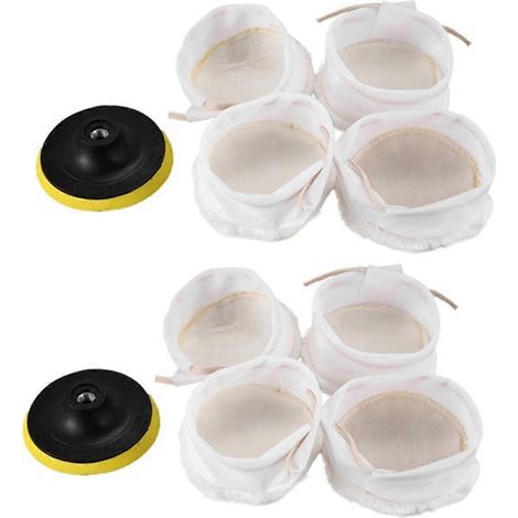 Kit de polissage 10 pièces, bonnet en laine douce blanc 4 pouces (1/4)