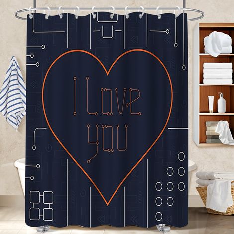 Voile de douche polyester 180x180 bordure lestée séparation douche pour salle de bain avec douche à l’italienne (1/5)