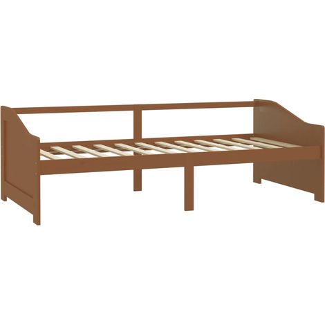 vidaXL Divano Letto 3 Posti senza Materasso Ambrato in Pino 90x200 cm