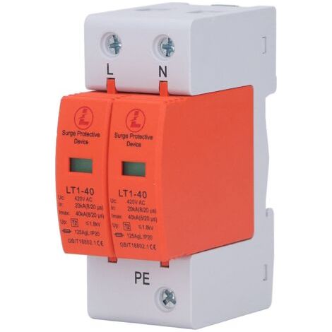 QORVA-Protecteur de surtension AC 2P ignifuge 36mm Rail Installation dispositif de protection parafoudre 420V (1/5)