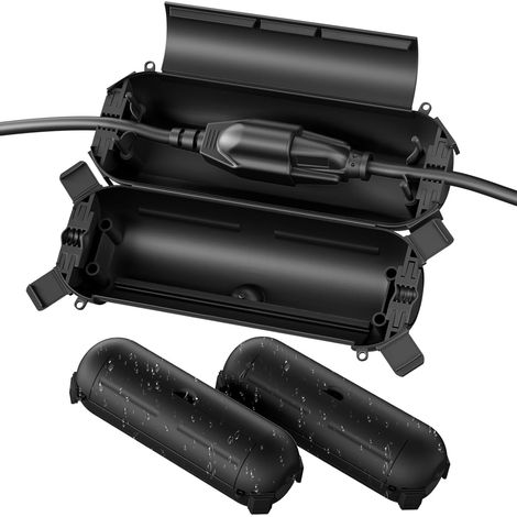 Boîte De Protection Pour Raccord Électrique Extérieur - Étanche IP44 - En PP Renforcé - Pour Prise, Fiche, Douille Et Câble D'Extension - Lot De 3 (1/5)