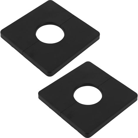 Rosace Mitigeur Douche - Cache Tuyaux Carrés En Pvc Noir - Pour Salle De Bain Et Cuisine - Lot De 2 Pièces 28mm (1/5)