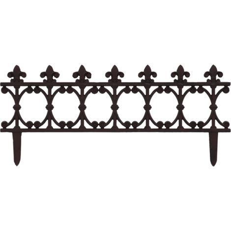 Esschert Design – Bordure en fonte 81,5 cm – Hauteur 36,4 cm – Clôture de pelouse solide et esthétique – Résistante aux intempéries (1/7)