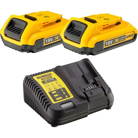 Dewalt DCB183 XR 18v Lithium Ion Battery Twin Pack 2.0Ah + DCB115 Charger (1/6)