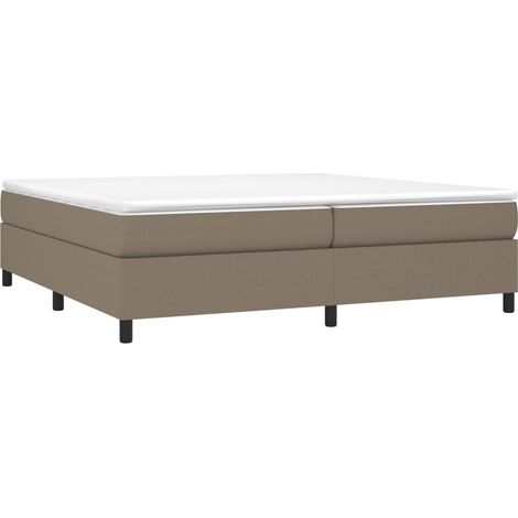 vidaXL Cadre de lit à lattes taupe 200x200 cm tissu