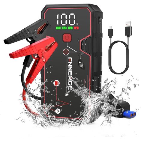 Booster Batterie 4000A de Courant de Pointe, 12V Démarreur de Voiture(jusqu'à 8,0L Essence et 6,5L Diesel), Jump Starter avec Port de Charge USB, lumière LED, HD Écran Large. (1/5)