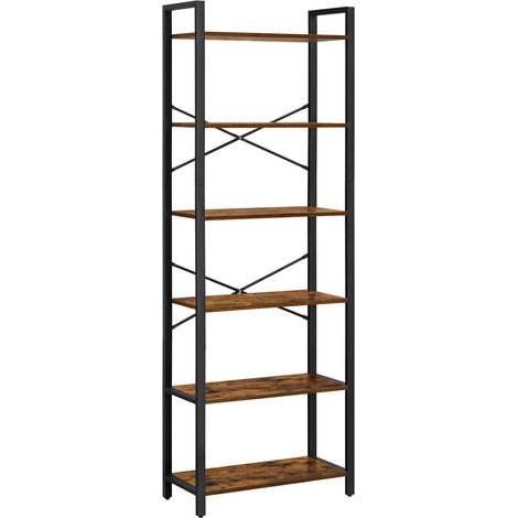 Bibliothèque sur pied marron foncé pour le salon 66x30x186 I Begryf (1/5)
