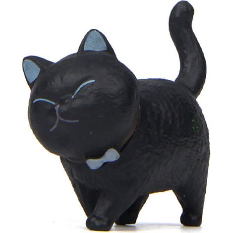 Niedliche Cartoon-Katzenfigur, PVC-Spielzeug, 4 cm, mehrfarbig, 1 Stück, Mini-Sammlerstück (1/5)