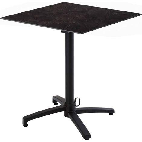 Table bistrot de jardin carrée inclinable 60cm 4 places ardoise (1/5)