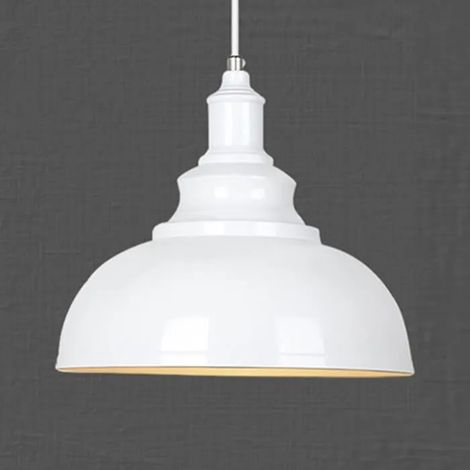 U-do Lustre Lampe Suspendue Métal Blanc Pour Cuisine Salle à Manger Café Couloir Restaurant (1/4)
