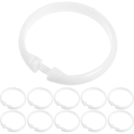 Lot de 48 Crochets Ronds en Plastique Transparent pour Rideau Anneaux à (1/4)