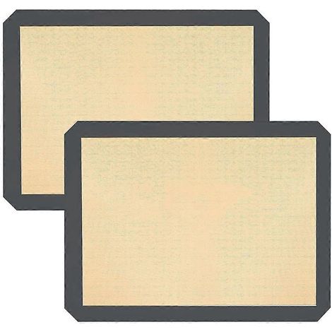 2 pièces Silicon cuisson tapis réutilisable Silicon tapis cuisson Sheet cuisson feuilles antiadhésif aliments sûr (1/5)